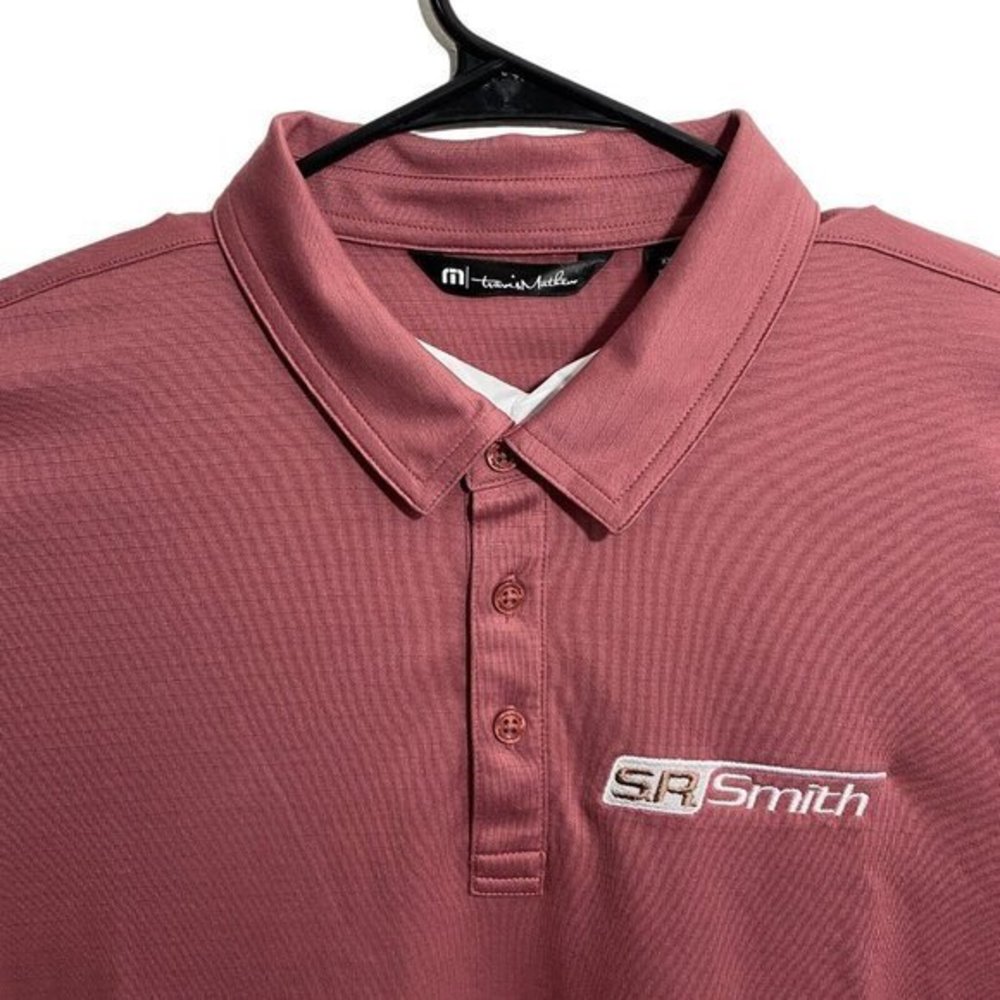 Travis Mathew Golf Polo Shirt Men's Size XXL Mauve Pink Embroidered